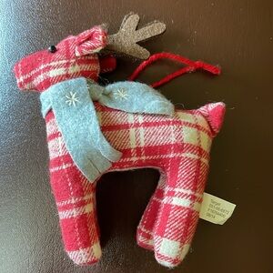 Wondershop Red Reindeer Cloth Holiday Christmas Ornament Scarf 6" 2014